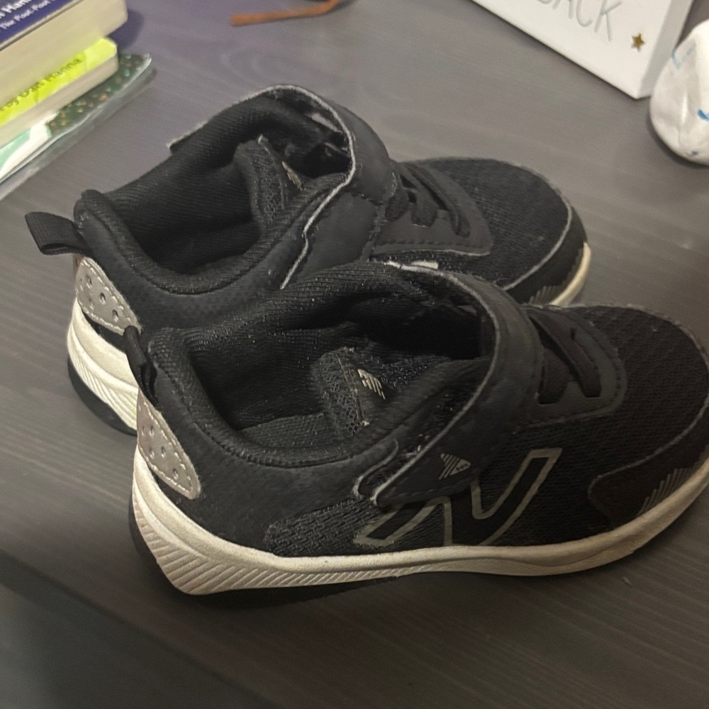 New Balance Kids Black and Gray Sneakers